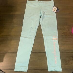 Champion Kids Light Blue Leggings size medium NWT